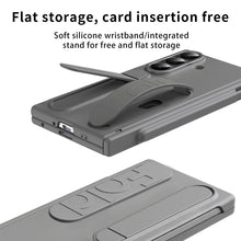 Load image into Gallery viewer, Business Wristband Bracket Hinge Protective Phone Case With Glass Film &amp; Card Holder For Galaxy Z Fold 7/6/5/4
