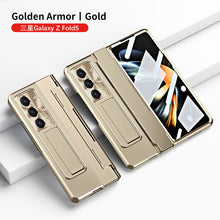 Load image into Gallery viewer, Plated Galaxy Z Fold5 Fold4 Fold3 Case with Front Screen Protector &amp; Flat Hinge Protection &amp; Hidden Stand - Mycasety Mycasety
