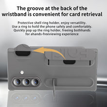 Load image into Gallery viewer, Business Wristband Bracket Hinge Protective Phone Case With Glass Film &amp; Card Holder For Galaxy Z Fold 7/6/5/4
