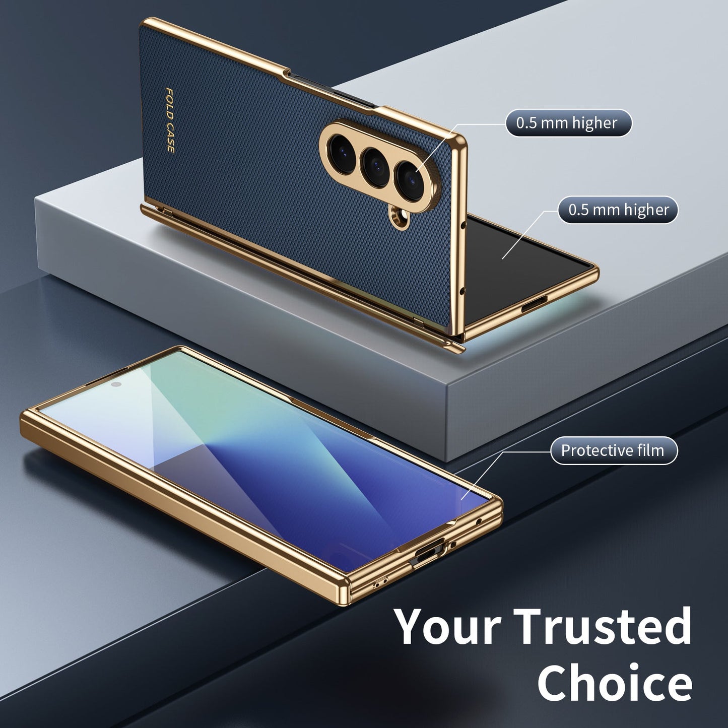 Business Golden Plating Protective Phone Case For Galaxy Z Fold Series