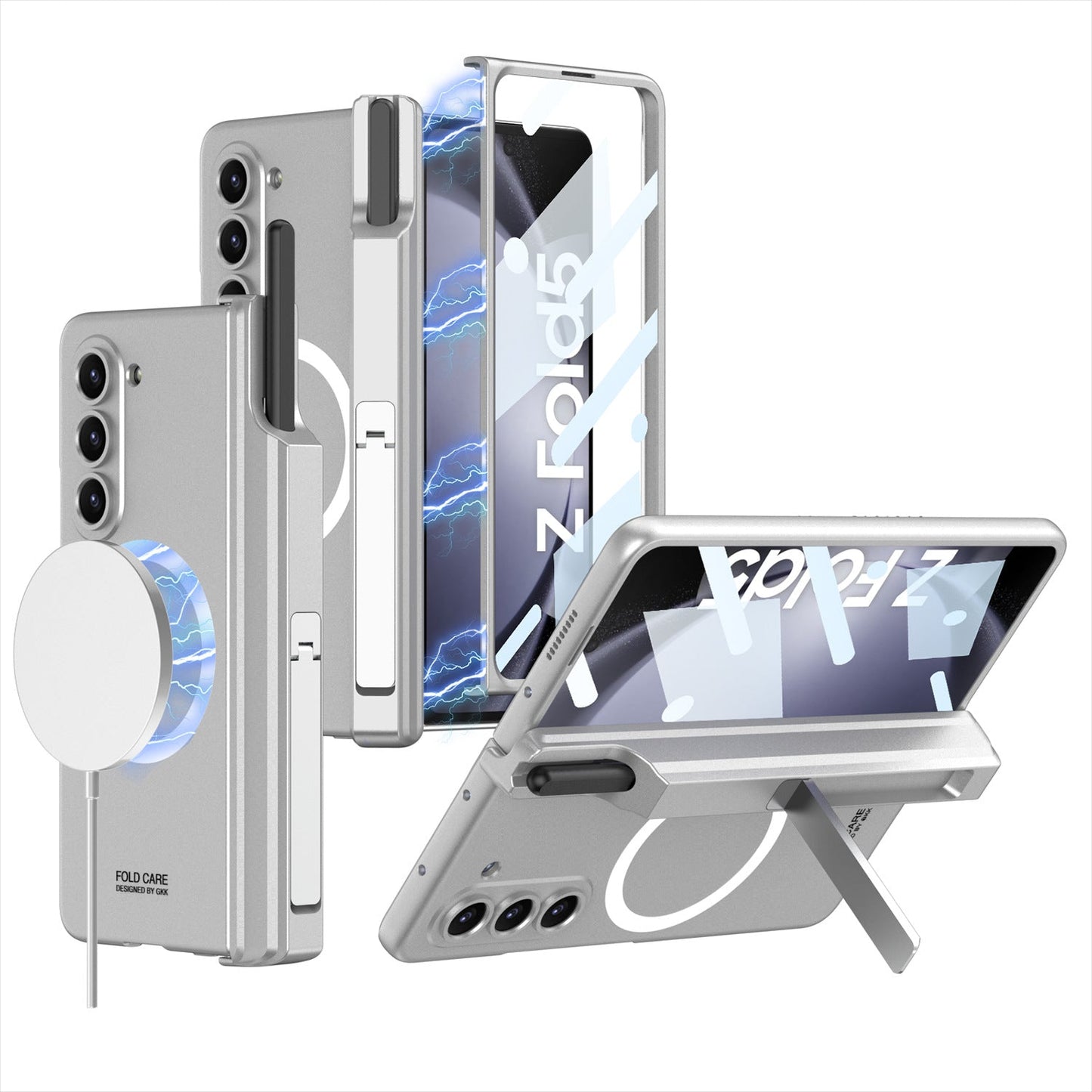Magnetic Hinge Hidden Bracket All-included Case With Pen Box For Galaxy Z Fold 7/6/5/4/3