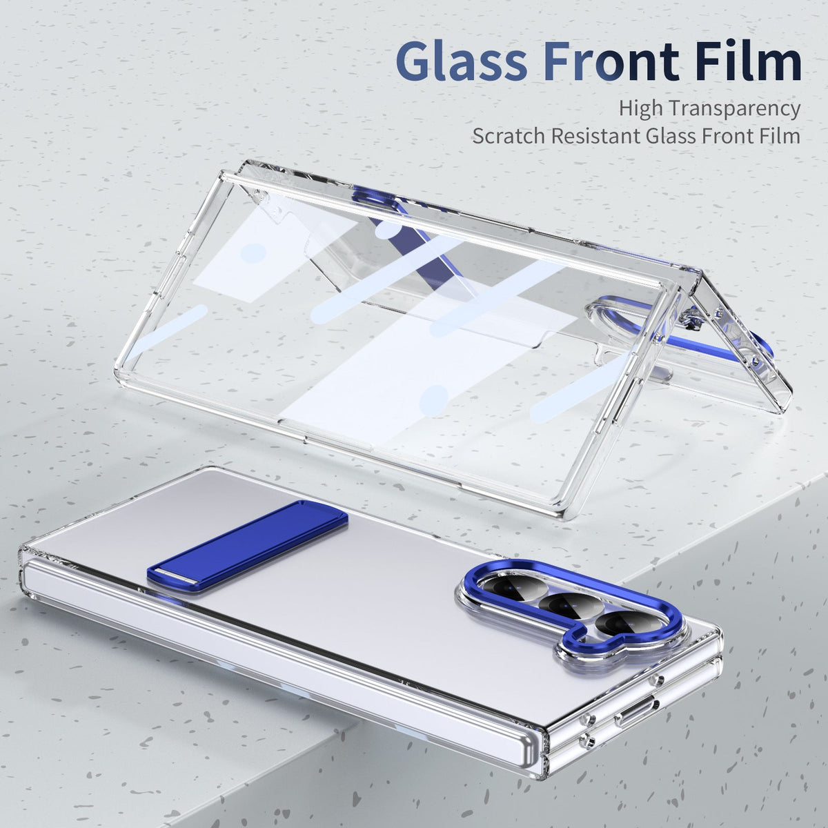 Metal Bracket Clear Shockproof Phone Case With Screen Protector For Galaxy Z Fold 6/5/4