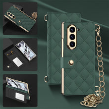 Load image into Gallery viewer, Luxurious Leather Phone Cover With Metal Chain For Galaxy Z Fold 7/6
