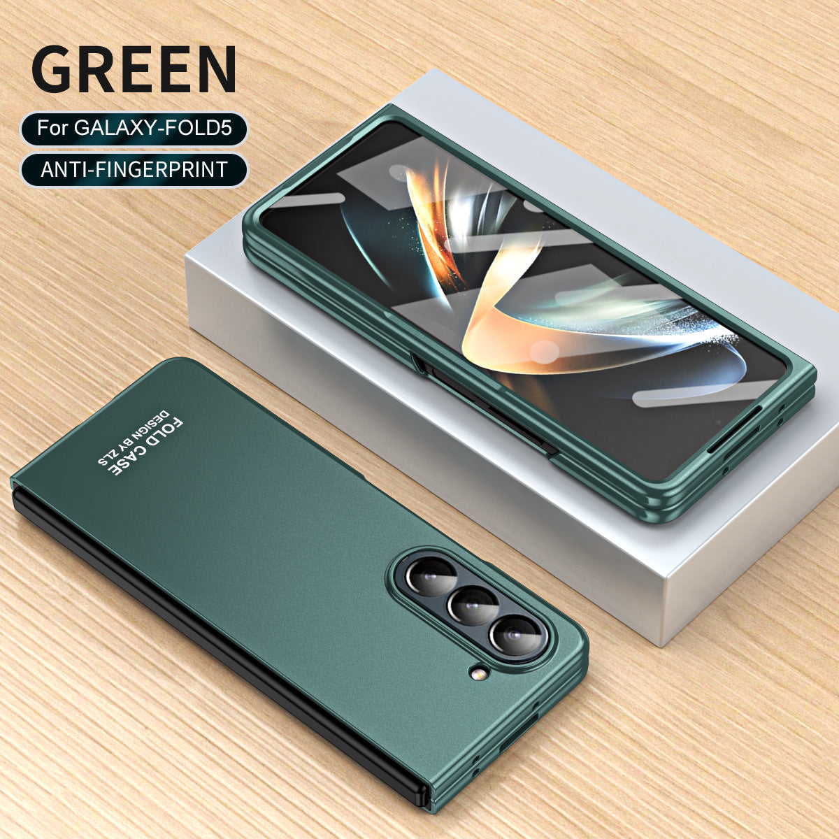 Anti-fingerprint Electroplating Galaxy Z Fold5 Case with Phone Front Screen Protector - Mycasety Mycasety