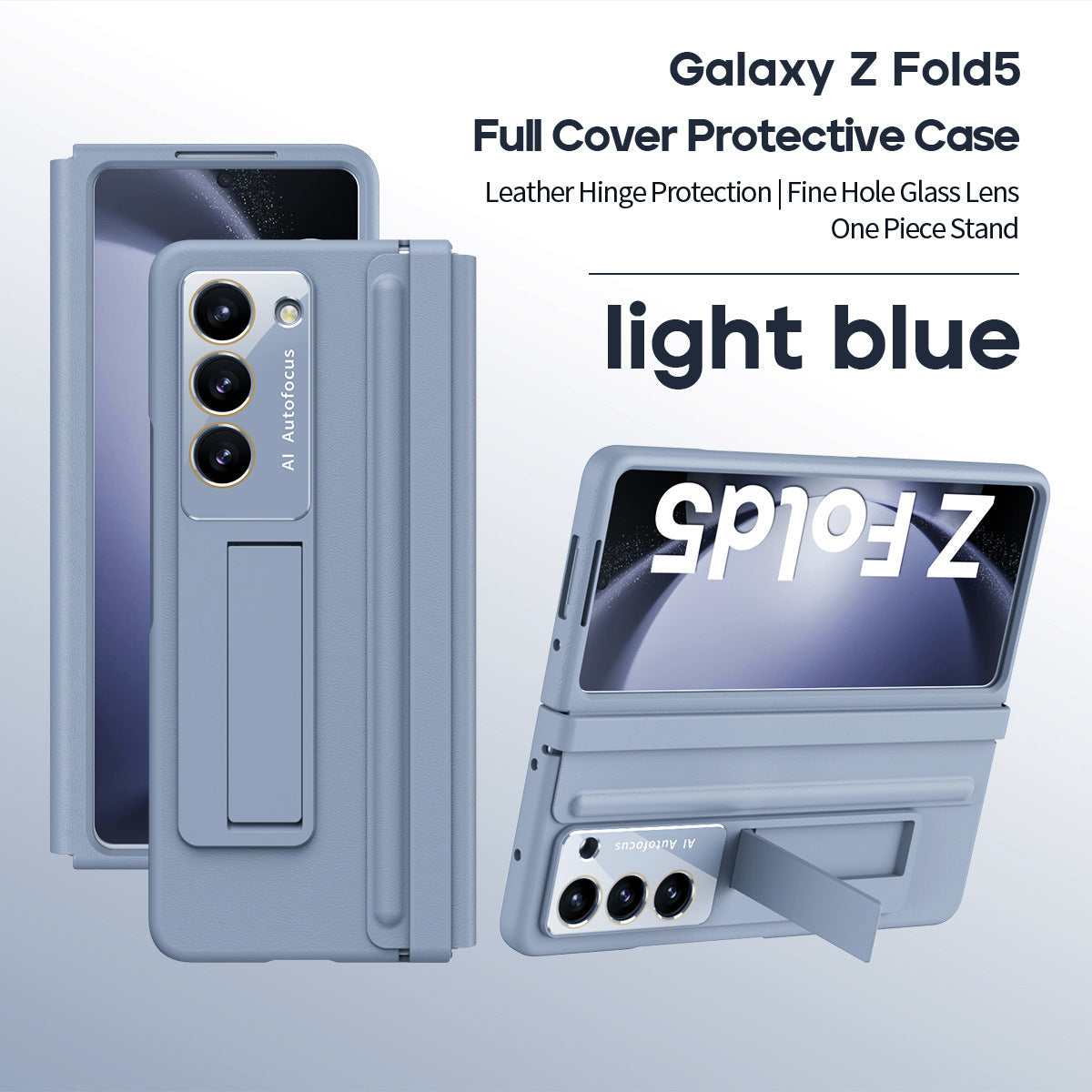 Anti-fall Protective Leather Phone Case With Invisible Bracket and Film For Samsung Galaxy Z Fold5 Fold4 - Mycasety Mycasety