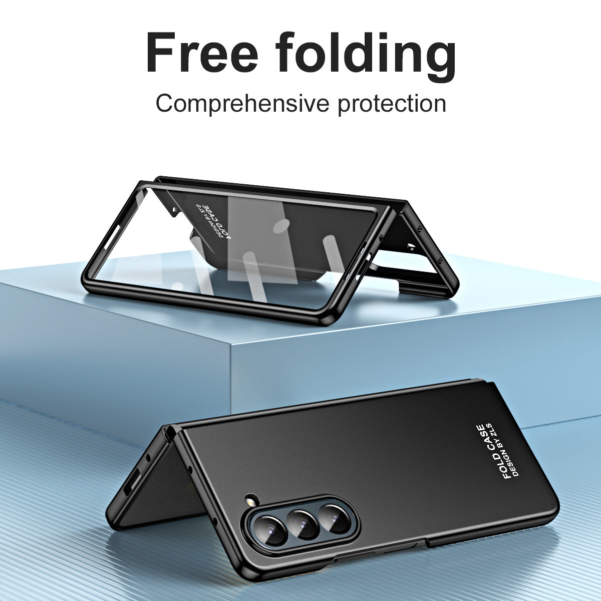 Anti-fingerprint Electroplating Galaxy Z Fold5 Case with Phone Front Screen Protector - Mycasety Mycasety