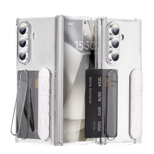Shockproof Wristband Bracket Phone Case With Glass Film & Card Holder For Galaxy Z Fold 7/6/5/4