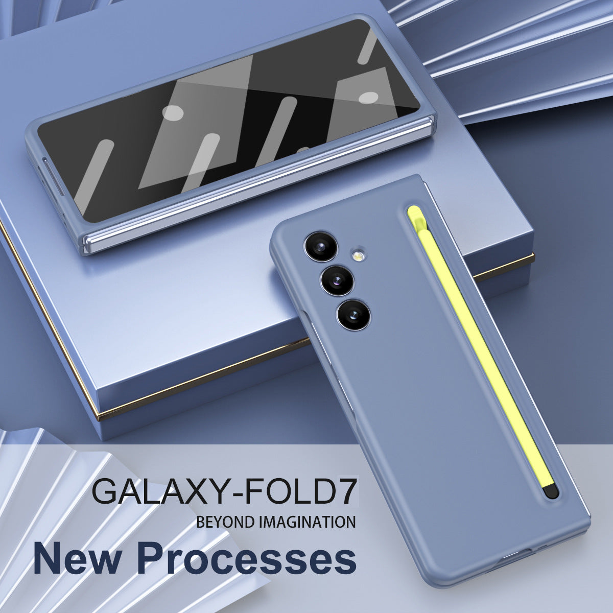 Anti-fall Protective Phone Case With Pen Tray Shell and Film For Galaxy Z Fold 7/6/5/4/3