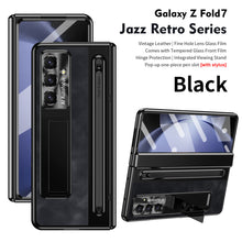 Load image into Gallery viewer, Jazz Retro Style Anyi-fall Protective Leather Phone Case For Galaxy Fold 7/6/5/4 With Front Protection Film And Stylus
