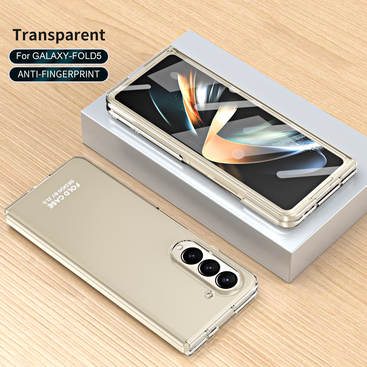 Anti-fingerprint Electroplating Galaxy Z Fold5 Case with Phone Front Screen Protector - Mycasety Mycasety