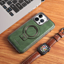 Load image into Gallery viewer, Luxurious Leather Protective Cover With Magnetic Bracket For iPhone
