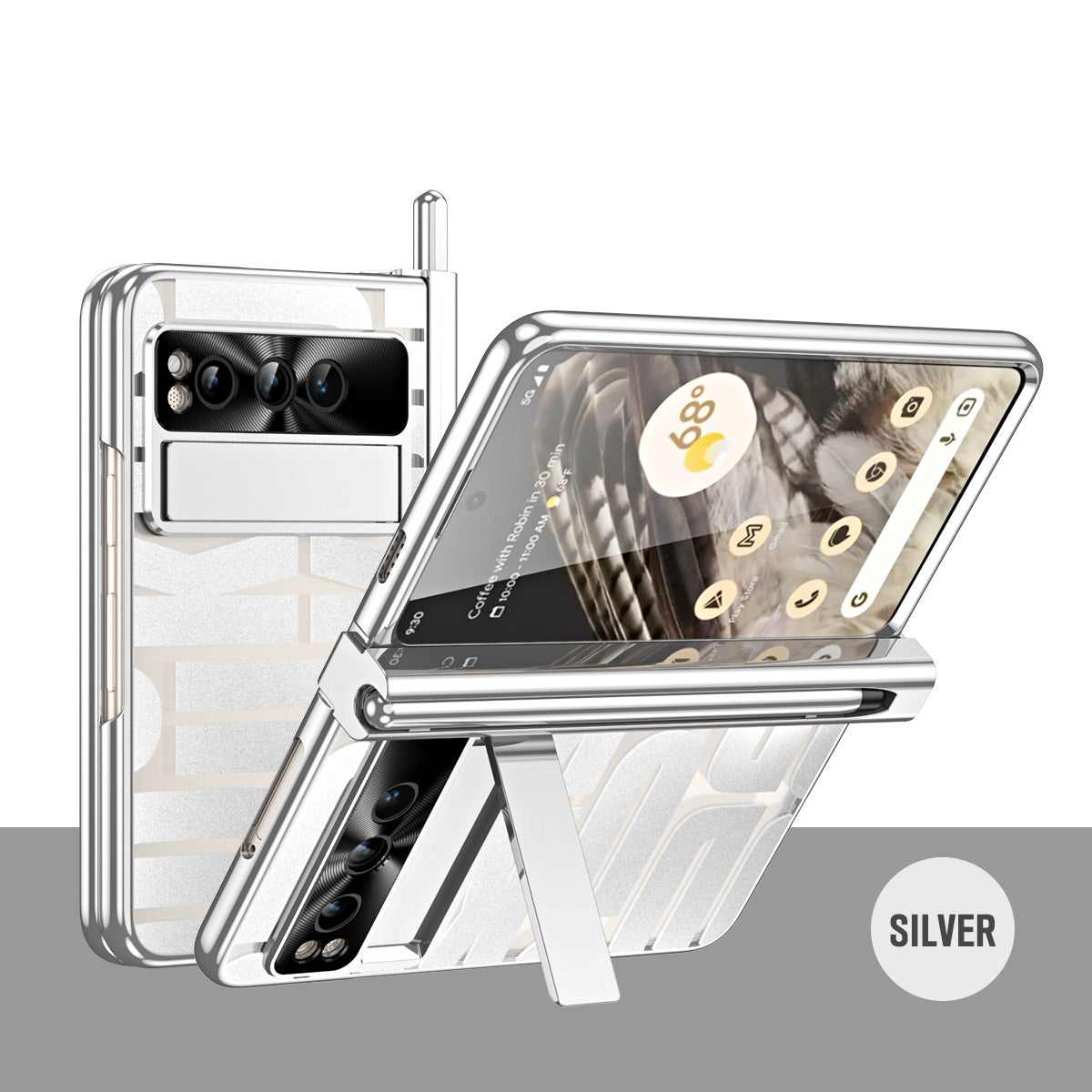 Popular Google Pixel Fold Case with Dual Hinge Protective Screen Protector and Hidden Kickstand Pen Holder Stylus - mycasety2023 Mycasety