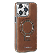 Cargar imagen en el visor de la galería, Luxurious Leather Protective Cover With Magnetic Bracket For iPhone
