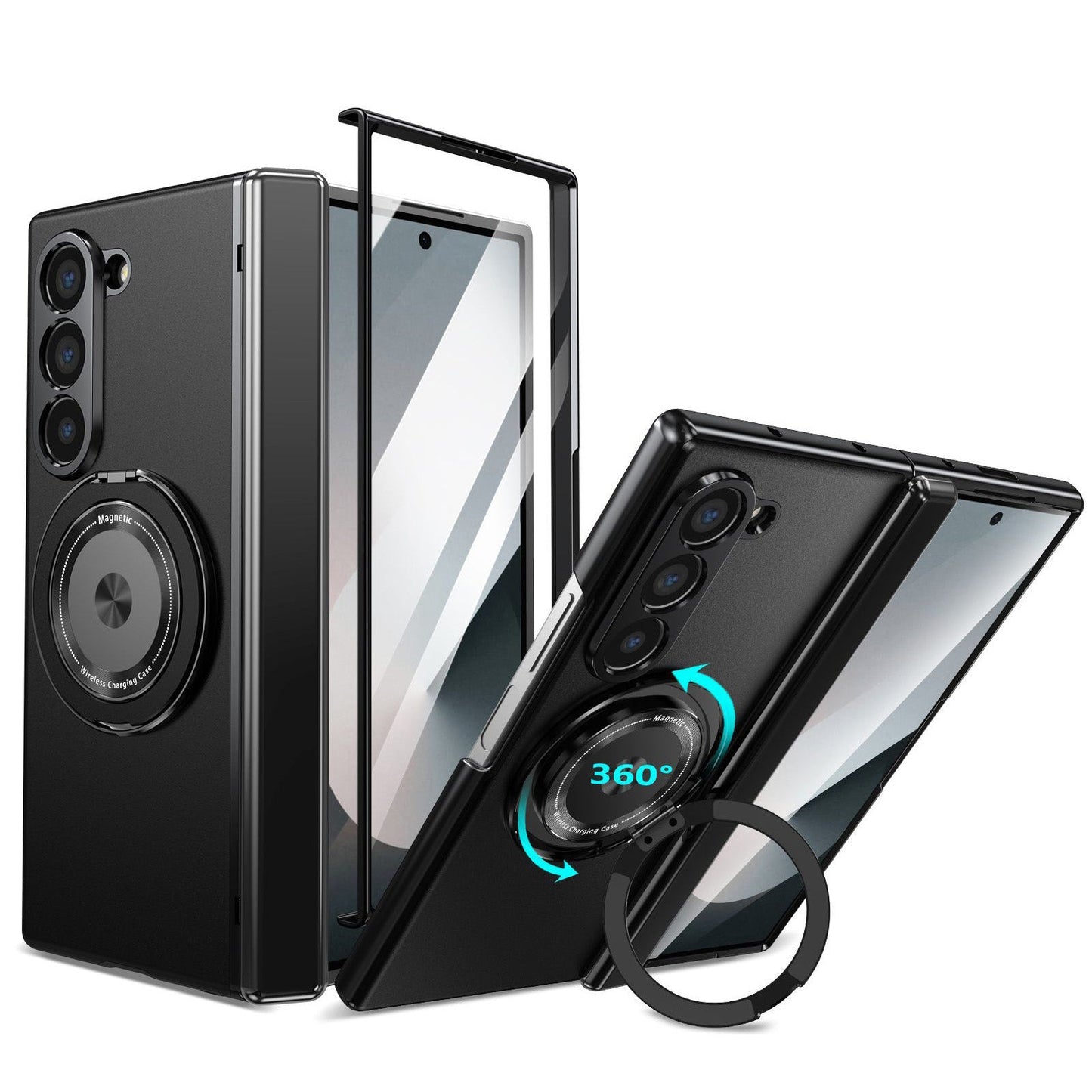 360° Magnetic Bracket Shockproof Phone Case With Screen Protector For Galaxy Z Fold 7/6/5/4