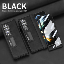Load image into Gallery viewer, Luxury Nappa Leather Cover Magnetic Hinge Folding Shell Case For Samsung Galaxy Z Fold3 Fold4 Fold5 With Screen Protector - Mycasety Mycasety
