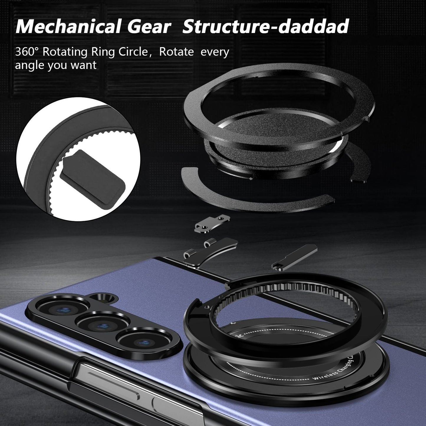 360° Magnetic Bracket Shockproof Phone Case With Screen Protector For Galaxy Z Fold 7/6/5/4