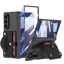Load image into Gallery viewer, Magnetic Hinge Hidden Bracket All-included Phone Case With Wristband Card Holder For Galaxy Z Fold 7
