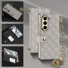 Load image into Gallery viewer, Luxurious Leather Phone Cover With Metal Chain For Galaxy Z Fold 7/6
