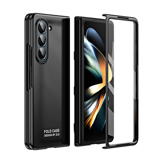 Anti-fingerprint Electroplating Galaxy Z Fold5 Case with Phone Front Screen Protector - Mycasety Mycasety