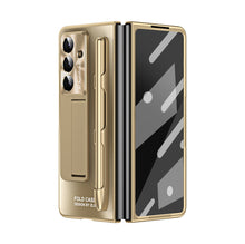 Load image into Gallery viewer, Business Electroplating Shockproof Phone Case With Screen Film &amp; Stylus For Galaxy Z Fold 7/6/5/4/3
