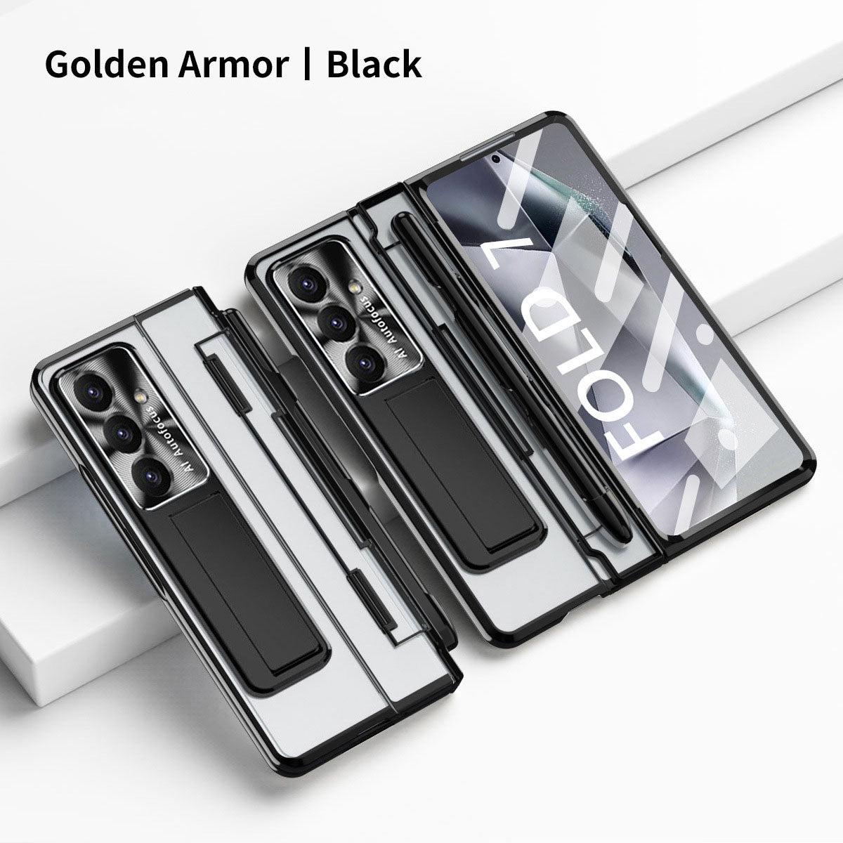 Armor Electroplated Shockproof Phone Case With Screen Protector For Galaxy Z Fold 7/6/5/4/3