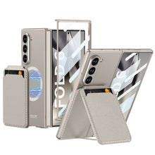 Load image into Gallery viewer, Magnetic Leather Card Holder Shockproof Phone Case With Screen Glass Protector For Galaxy Z Fold 6/5/4
