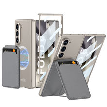 Load image into Gallery viewer, Magnetic Leather Card Holder Shockproof Phone Case With Screen Glass Protector For Galaxy Z Fold 6/5/4
