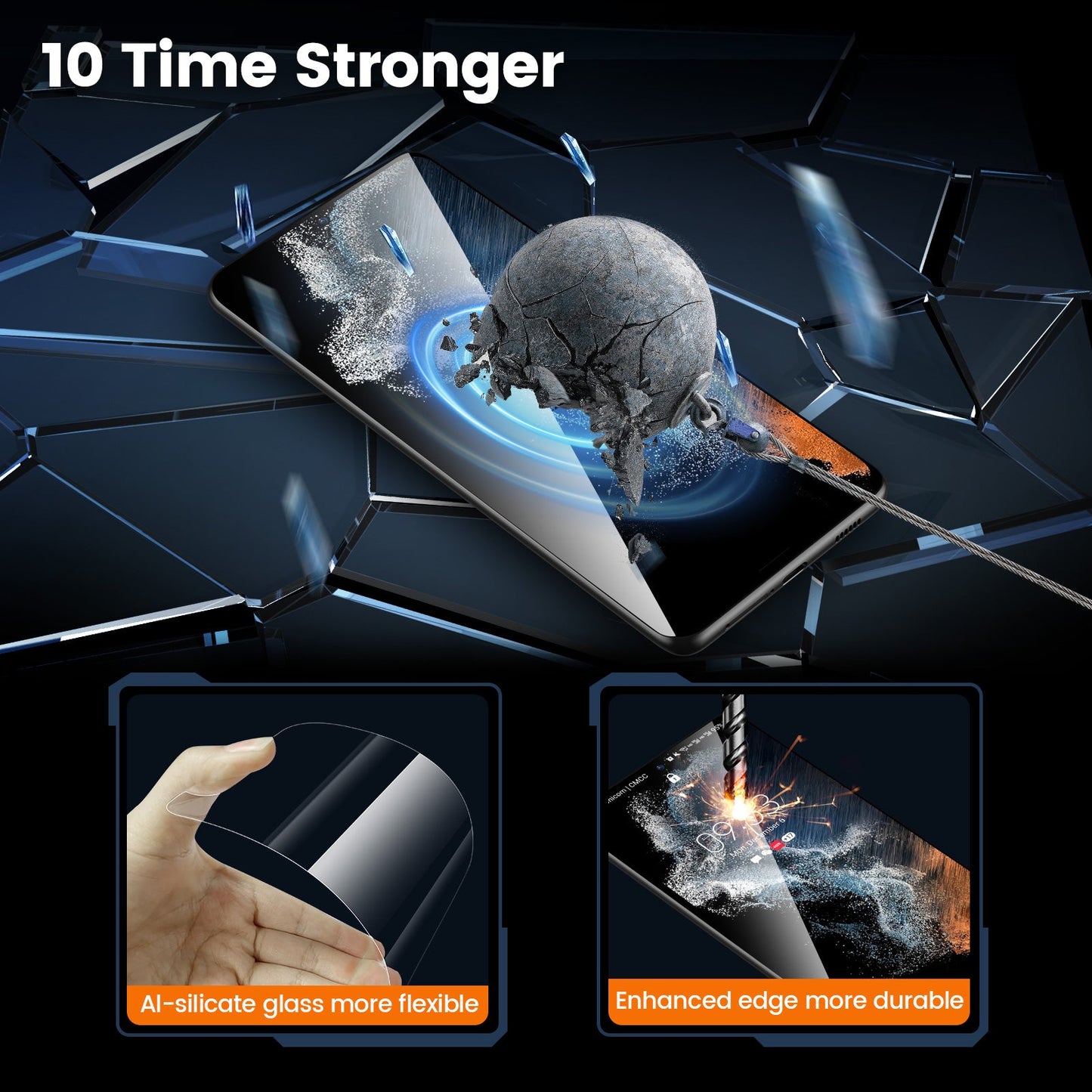 Easy-install Screen  Protector for Samsung  S24/S24+/S24Ultra Glass Screen Protector with Auto-fit Box