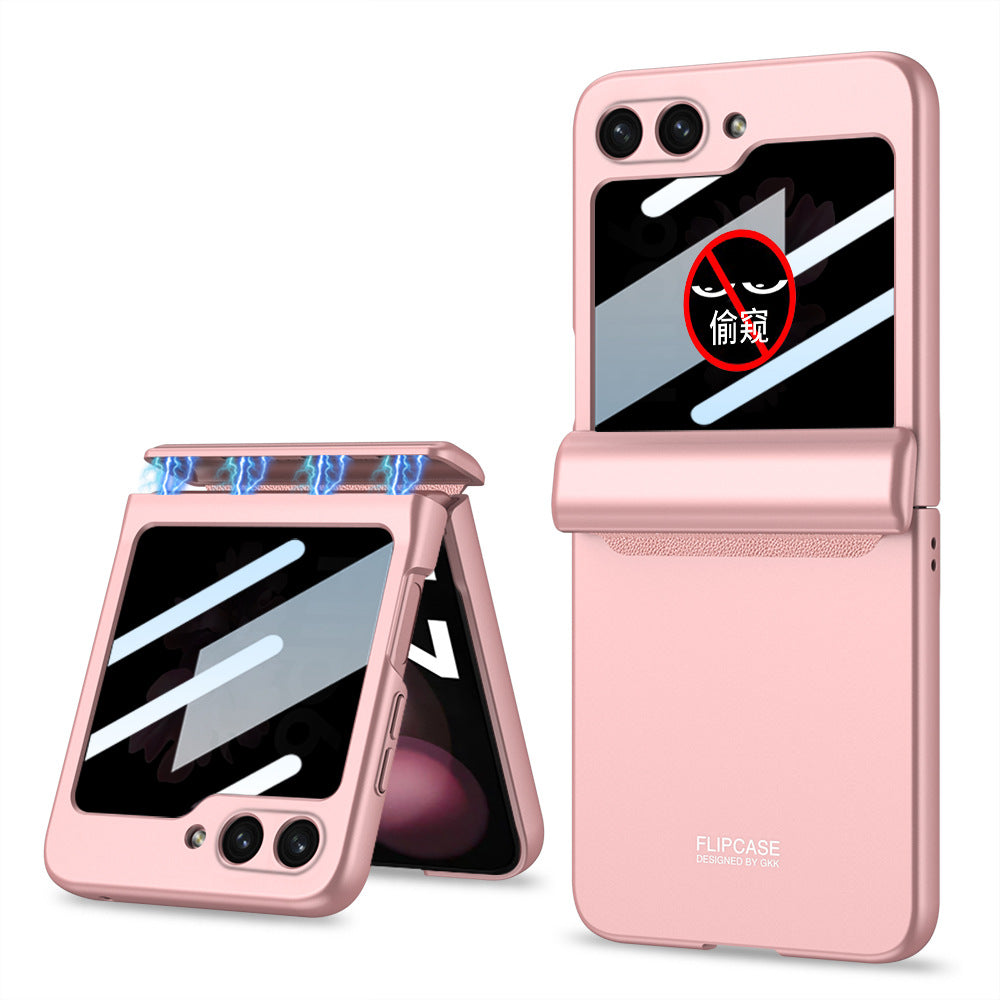 Magnetic Hinge Samsung Galaxy Z Flip5 Flip6 Full Coverage Phone Case with Front Screen Protector