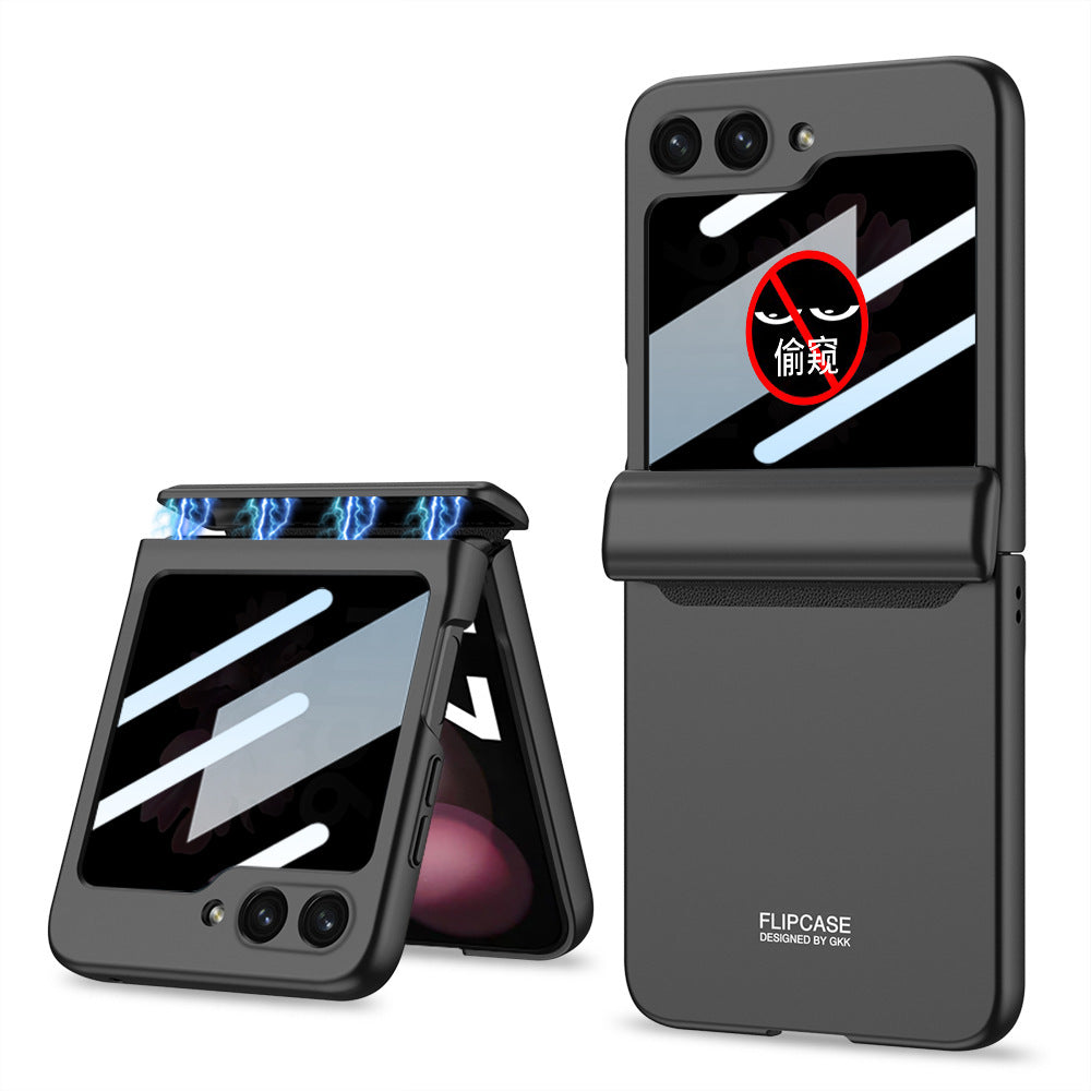Magnetic Hinge Samsung Galaxy Z Flip5 Flip6 Full Coverage Phone Case with Front Screen Protector
