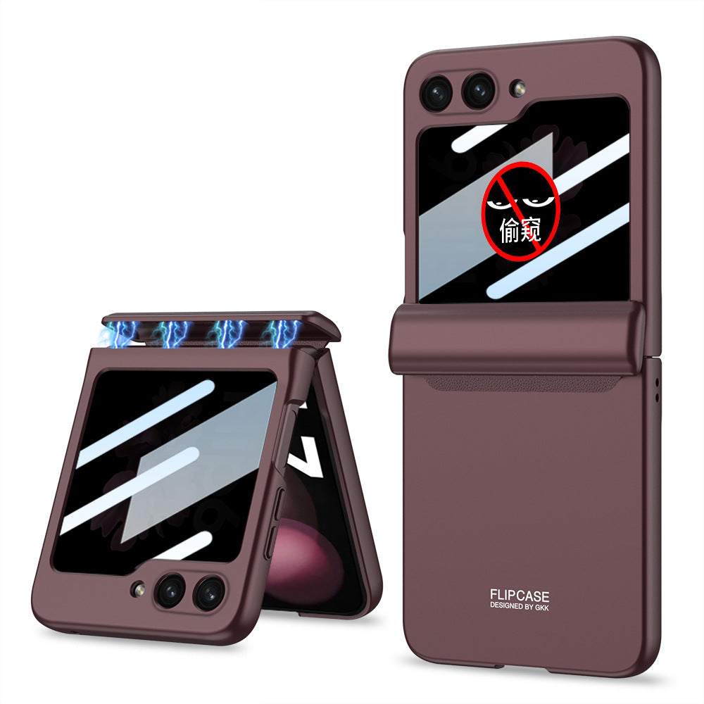 Magnetic Hinge Samsung Galaxy Z Flip5 Flip6 Full Coverage Phone Case with Front Screen Protector