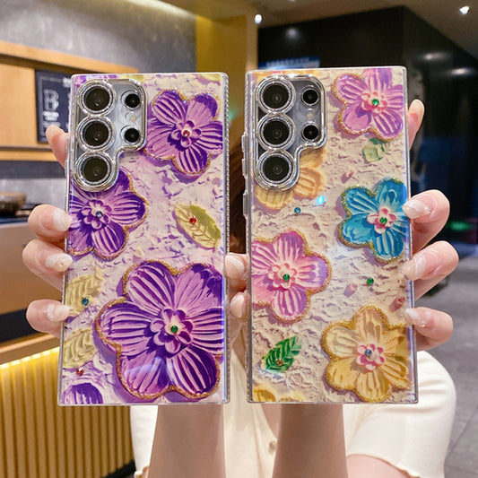 Oil Painting Flower Fashion Samsung Galaxy S22 S23 S24 Case with Lens Protection