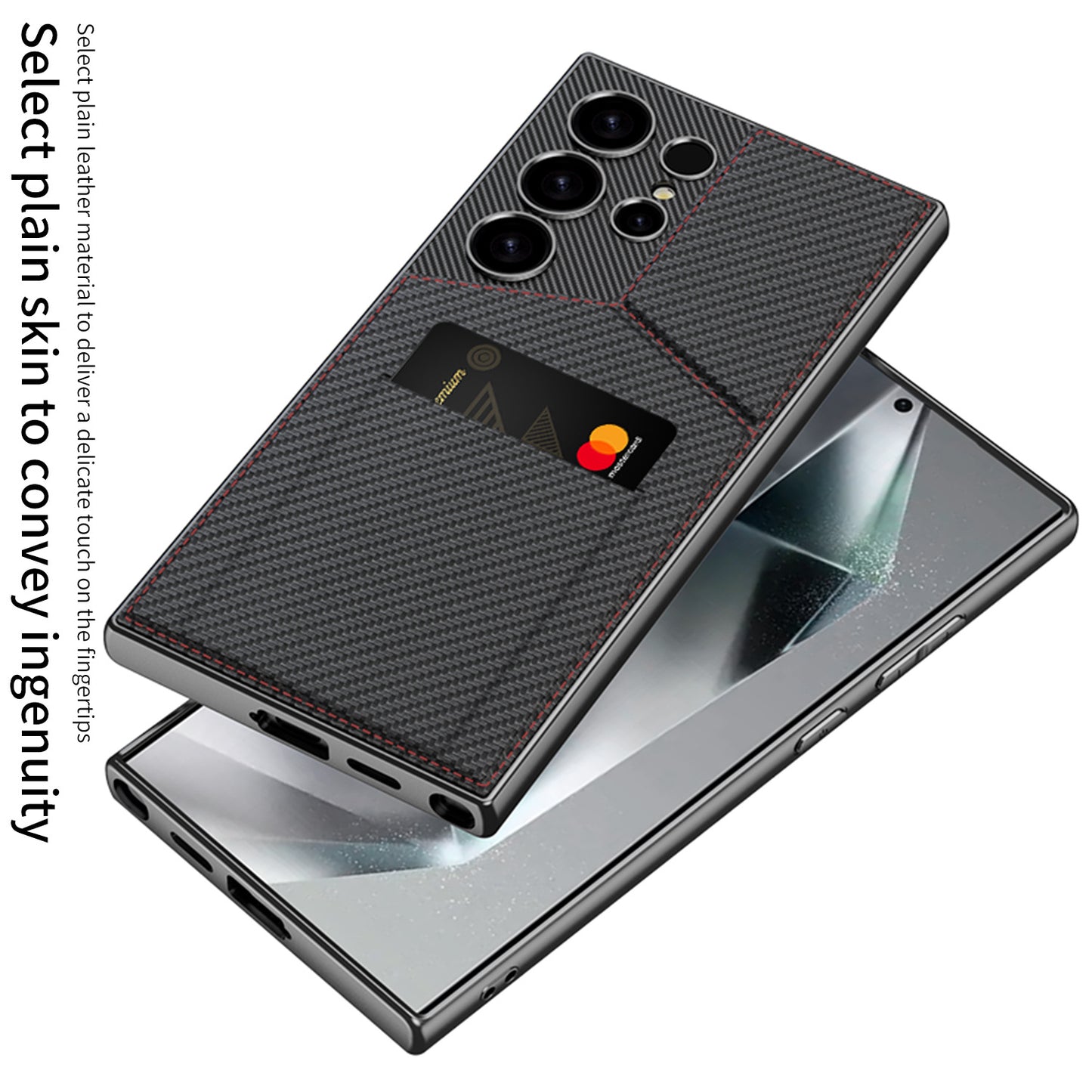 Business Style Rotor Card Holder Case For Samsung S24Ultra S23Ultra