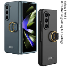 Load image into Gallery viewer, Electroplated Slim Samsung Galaxy Z Fold 5 Case with Front Screen Tempered Glass Protector &amp; Ring - Mycasety Mycasety
