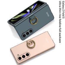 Load image into Gallery viewer, Electroplated Slim Samsung Galaxy Z Fold 5 Case with Front Screen Tempered Glass Protector &amp; Ring - Mycasety Mycasety

