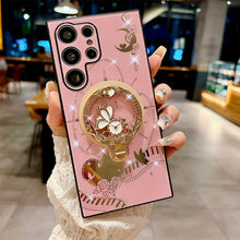 Carregar imagem no visualizador da galeria, Luxury Bling Shiny Diamond For Samsung Galaxy S24 Ultra 5G S23 FE S22 Plus A14 A54 A15 A35 A55 Case Rose Ring Holder Stand Cover
