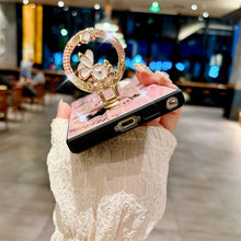 Carregar imagem no visualizador da galeria, Luxury Bling Shiny Diamond For Samsung Galaxy S24 Ultra 5G S23 FE S22 Plus A14 A54 A15 A35 A55 Case Rose Ring Holder Stand Cover
