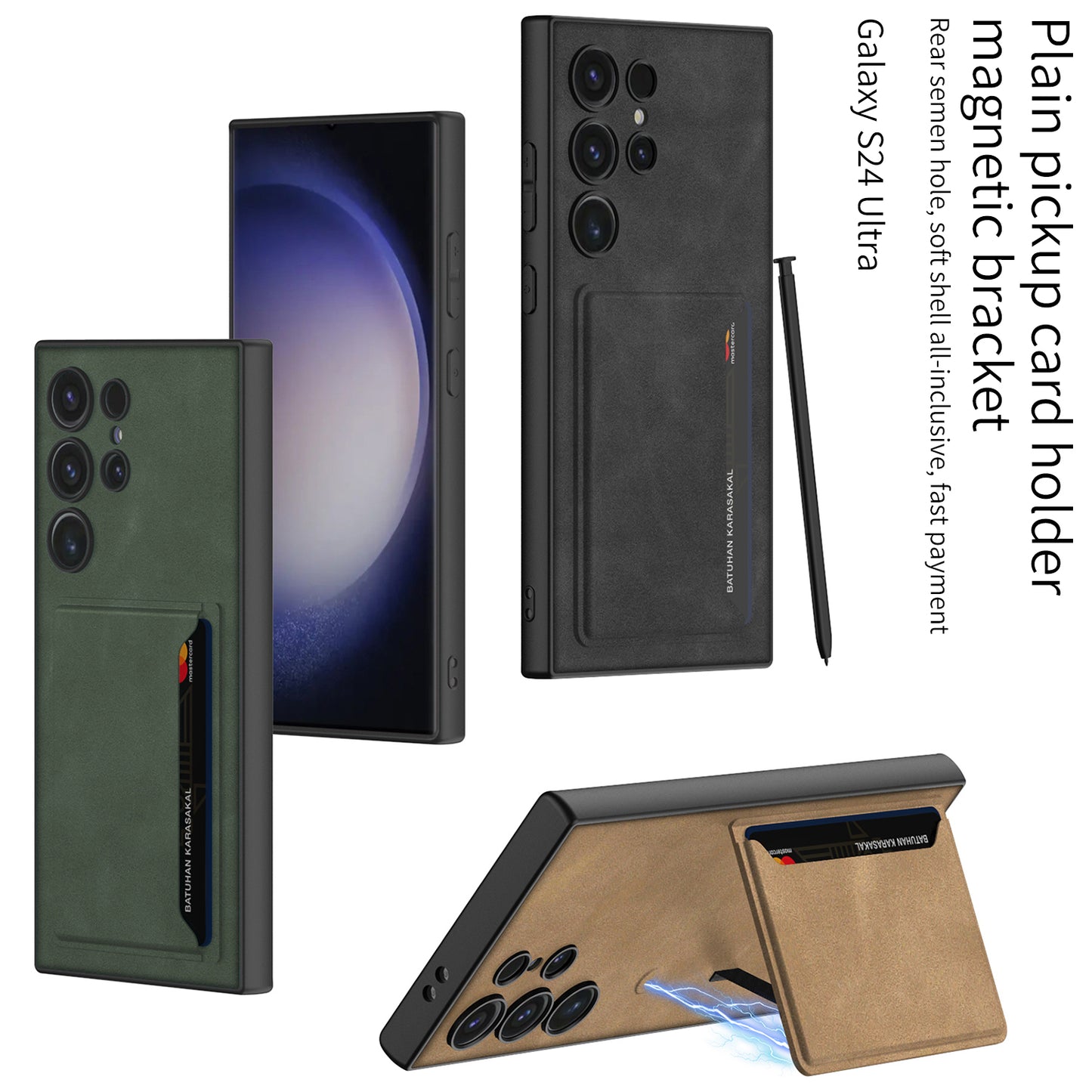 Leather Cardholder Case For Samsung S24Ultra S24Plus S24
