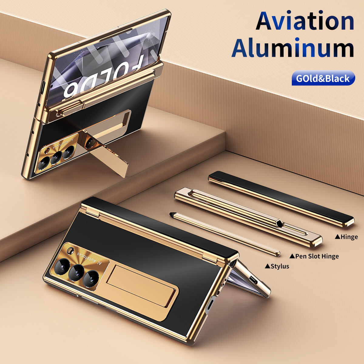 Aluminum Alloy Electroplating Shockproof Phone Case For Galaxy Z Fold 7/6/5/4/3