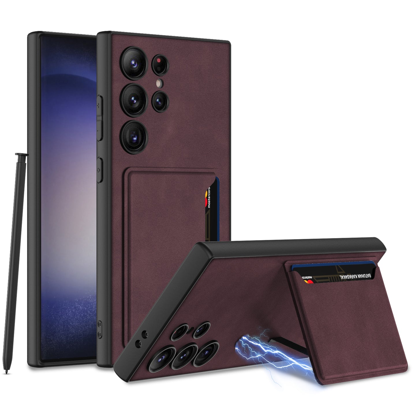 Leather Cardholder Case For Samsung S24Ultra S24Plus S24