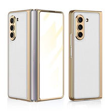 Load image into Gallery viewer, Luxury Leather Plating Phone Case With Back Screen Protector For Samsung Galaxy Z Fold 5/4/3 5G - Mycasety Mycasety
