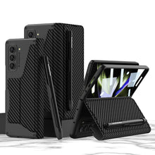 Load image into Gallery viewer, Leather Pen Holder Armor Phone Case With Back Screen Protector For Samsung Galaxy Z Fold5 Fold4 - Mycasety Mycasety
