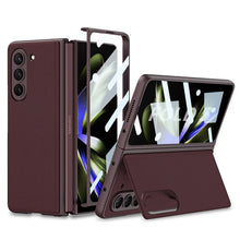 Load image into Gallery viewer, Leather Holder Phone Case With Back Screen Protector For Samsung Galaxy Z Fold 5/4/3 5G - Mycasety Mycasety
