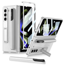Load image into Gallery viewer, Invisible Bracket S Pen Slot Leather Protective Phone Case With Back Screen Protector For Samsung Galaxy Z Fold 5/4/3 5G - Mycasety Mycasety
