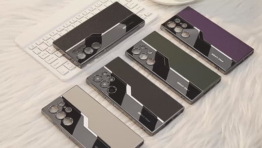 Electroplated Plain Leather S23 Ultra Pro Case