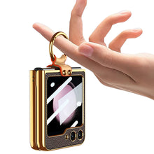 Lade das Bild in den Galerie-Viewer, Luxury Leather Samsung Z Filp5 Phone Case With Crossbody Rope
