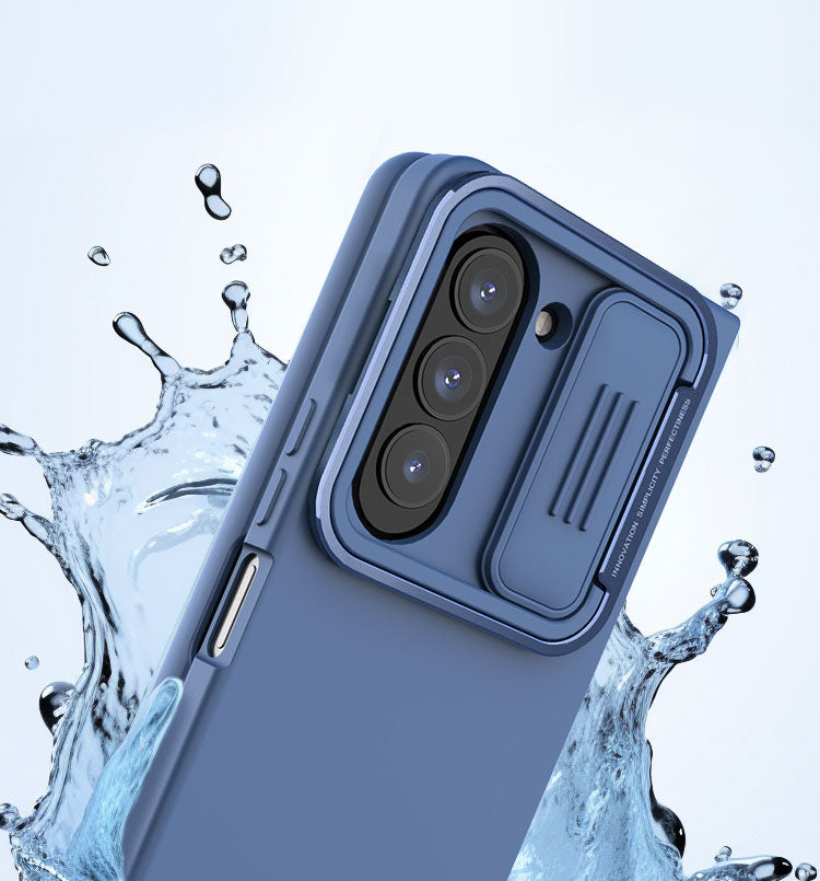 Samsung Galaxy Z Fold5 Liquid Silicone Protective Case Lens Push Cover Bracket Protective Case