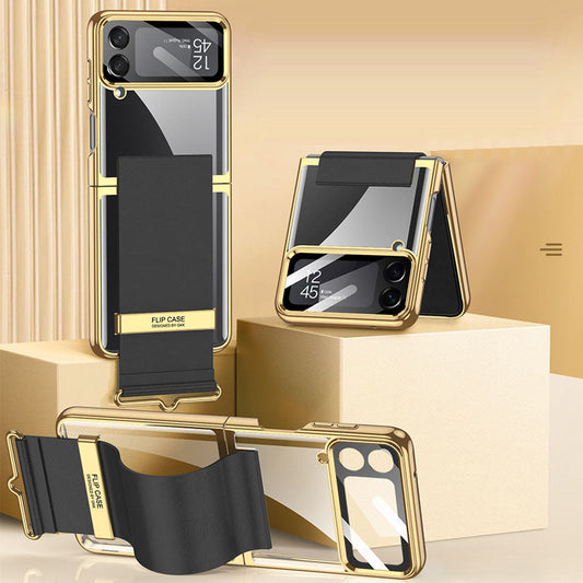Electroplated Samsung Galaxy Z Flip4 5G  Hard Cover with Strap