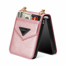 Carregar imagem no visualizador da galeria, Samsung Z FLIP 4 Crossbody Phone Case Lychee Flip Leather Slip Card Case
