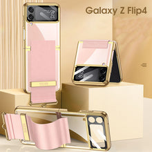 Lade das Bild in den Galerie-Viewer, Electroplated Samsung Galaxy Z Flip4 5G  Hard Cover with Strap
